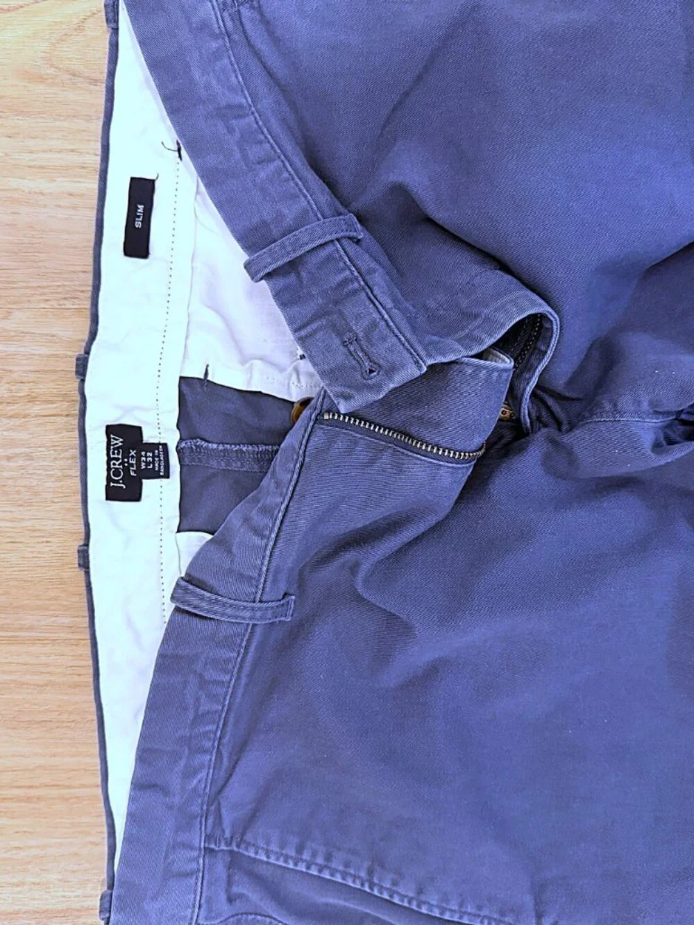 J.Crew Flex Slim Fit Chino Pants Mens 34x32 Charcoal Gray Stretch Cotton Casual